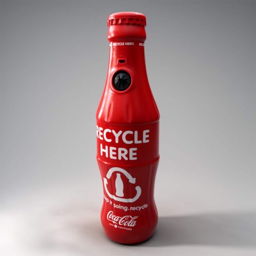 Große Cola Flasche Werbart - Recycling