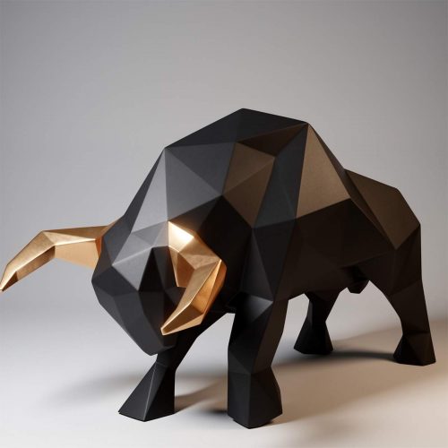 Große geometrische Stierfigur