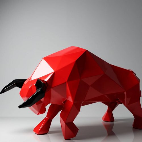 Große Figur: Roter geometrischer Stier