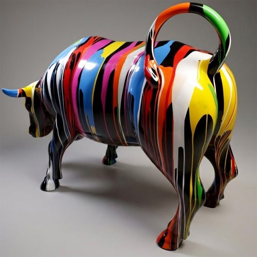 Lebensgroße Farbige Stier/Bulle -Figuren