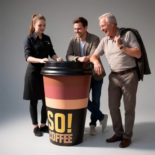 Kaffeebecher Große Verbfigur MIT Logo