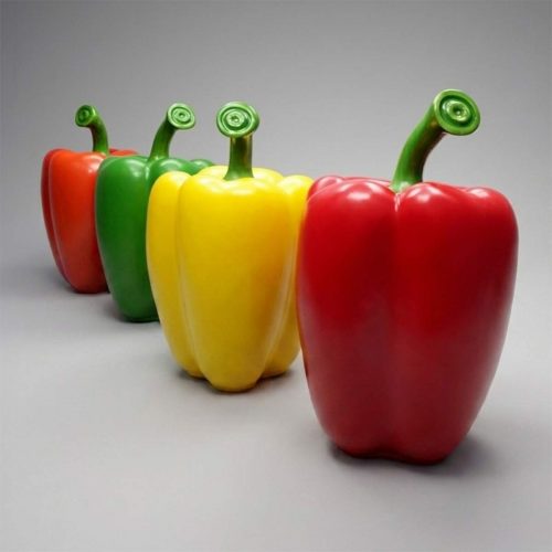 Riesie Paprika Glasfaser -Zahlen Werbeobjktt