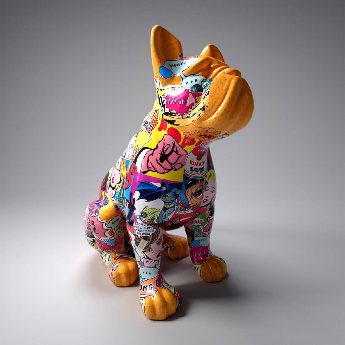 Mittlere Dekorative Bulldogge Sitzend Figur – Bild 6