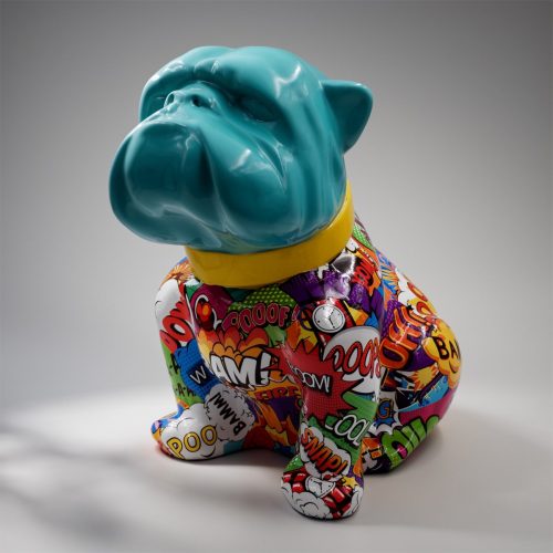 Bulldog Angelo 60 cm Hund - Pop Art