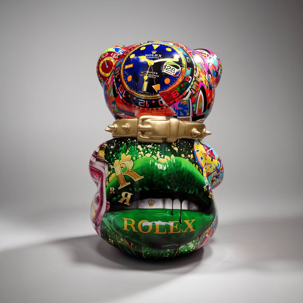 Artystyczna Figura Misia Siedzącego Rolex - przód