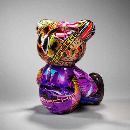 Artystyczna Figura Misia Siedzącego Porsche - przód