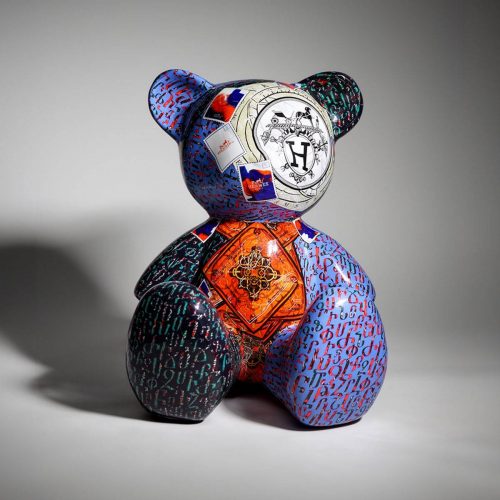 Artystyczna Figura Misia Siedzącego Paris Fashion - przód
