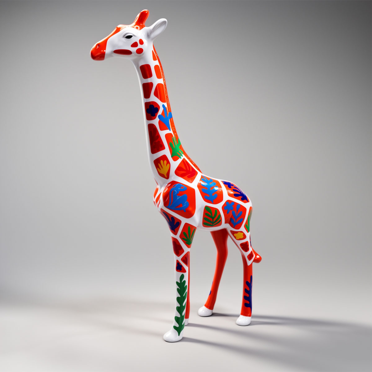 Große Dekorative Giraffenfigur im Matisse-Motiv – Bild 2