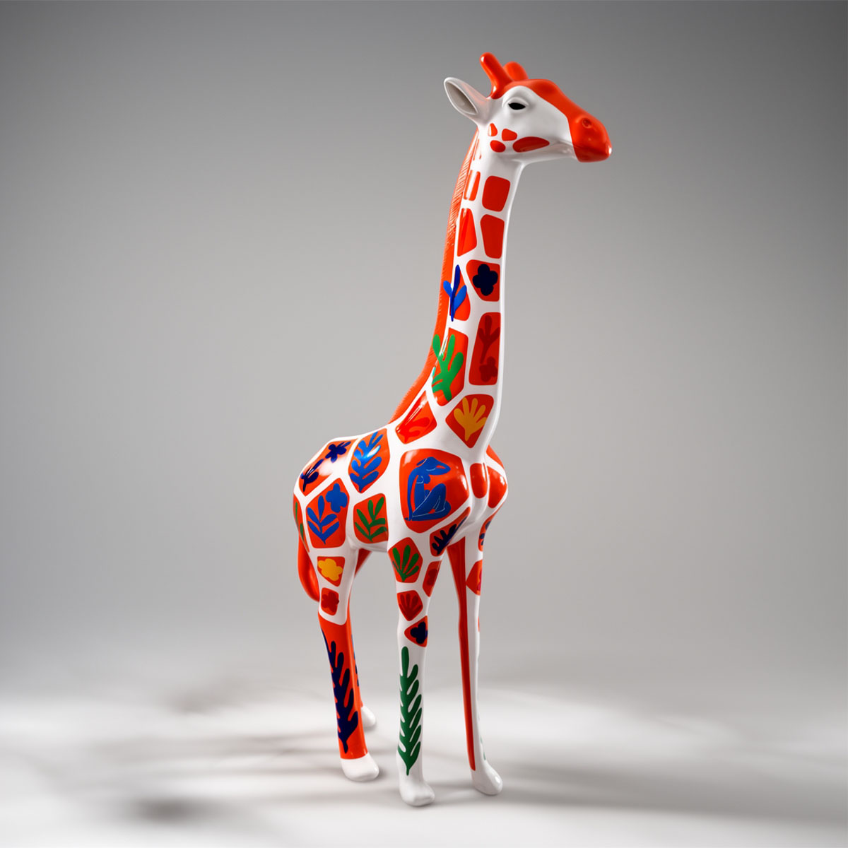 Große Dekorative Giraffenfigur im Matisse-Motiv – Bild 4